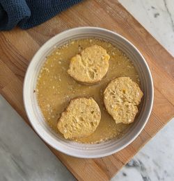 Bread soaked in Egg Mixture for French Toast