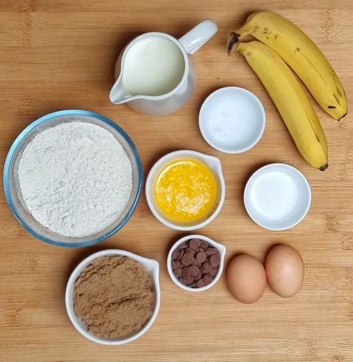 Chocolate Chip Banana Bread ingridients