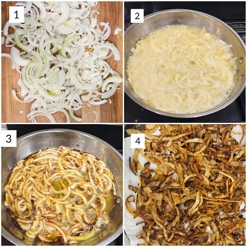 Frying Onions for Hyderabadi Biryani