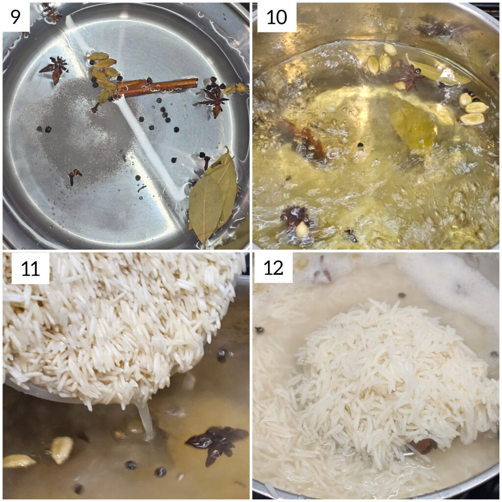 rice prep for Hyderabadi biryani