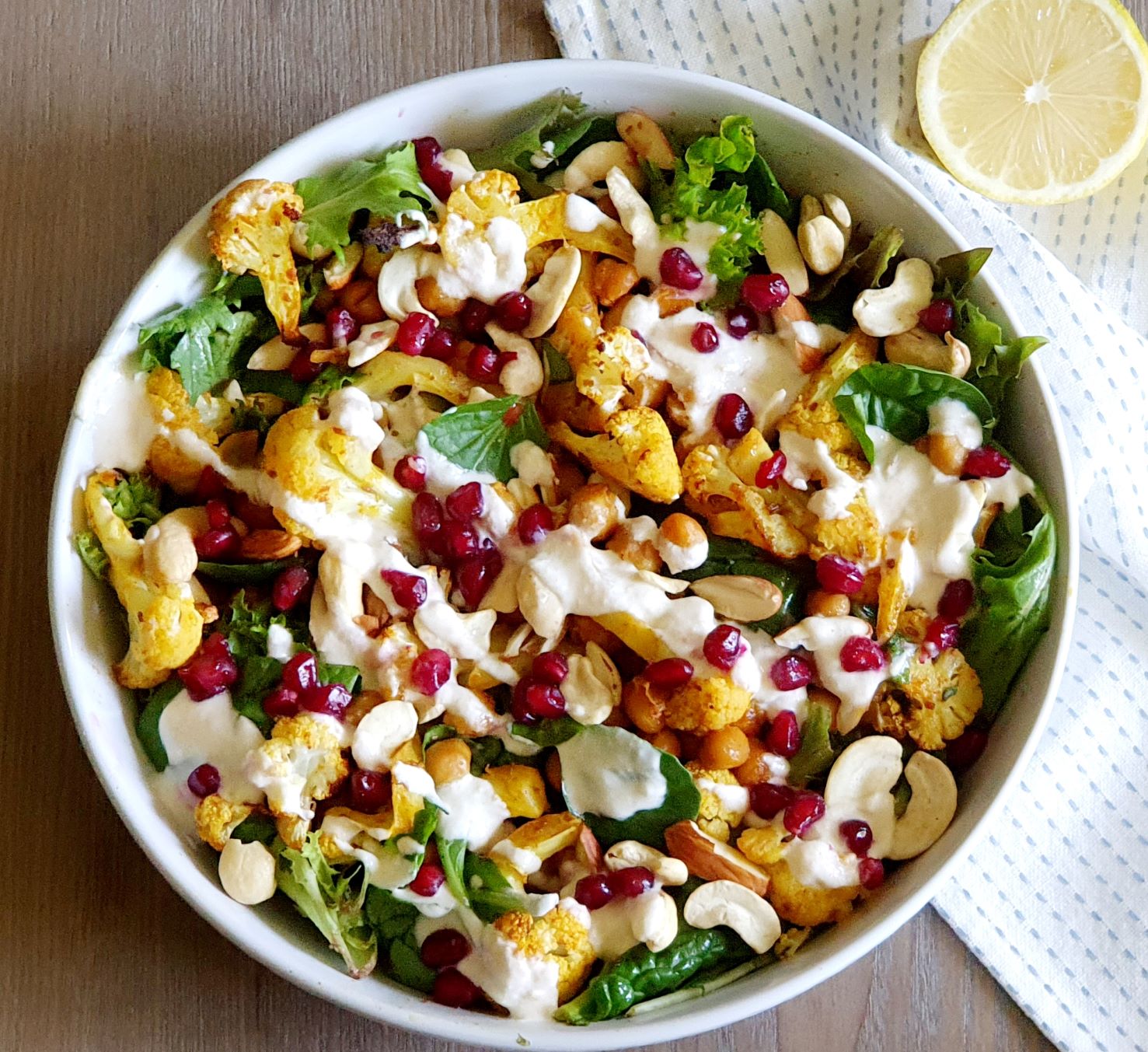 Roasted Cauliflower and Chickpea Salad Sugar Spice & More