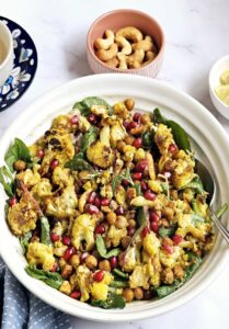 Roasted Cauliflower and chickpea salad