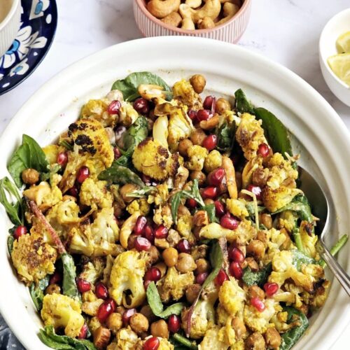 Roasted Cauliflower and chickpea salad