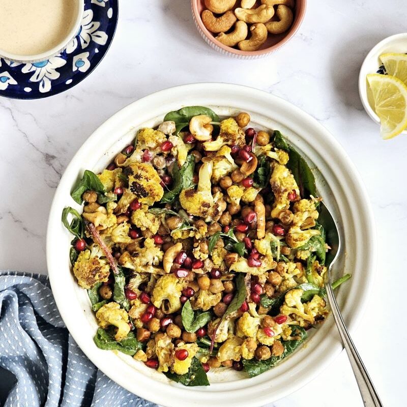 Roasted Cauliflower and Chickpea Salad