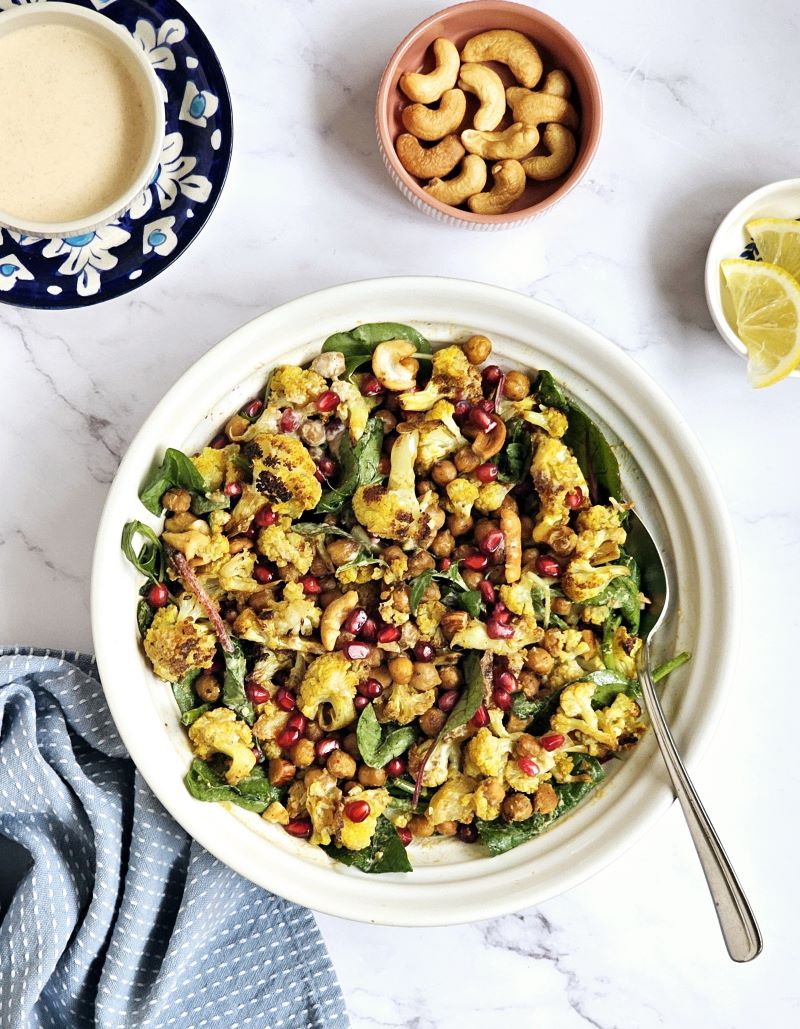 Roasted Cauliflower and Chickpea Salad