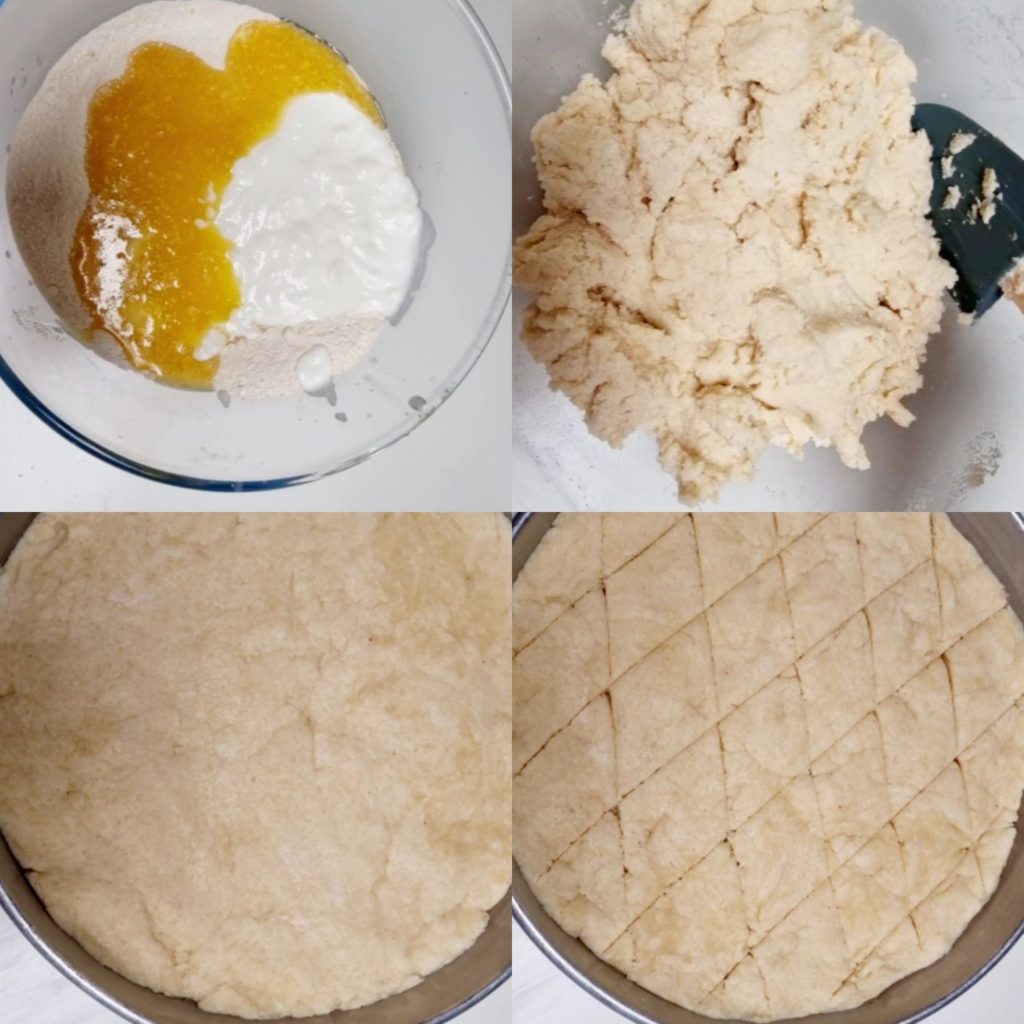 Steps to make Basbousa (Middle Eastern Semolina Cake)