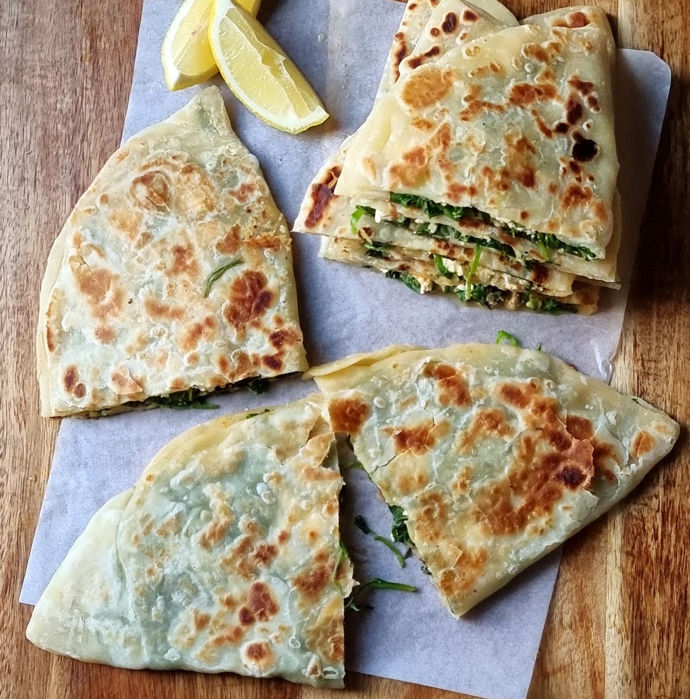 Crispy, golden Turkish flatbreads stuffed with Spinach and Feta cheese.