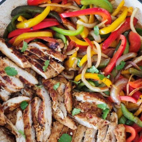 Easy Chicken Fajitas in skillet