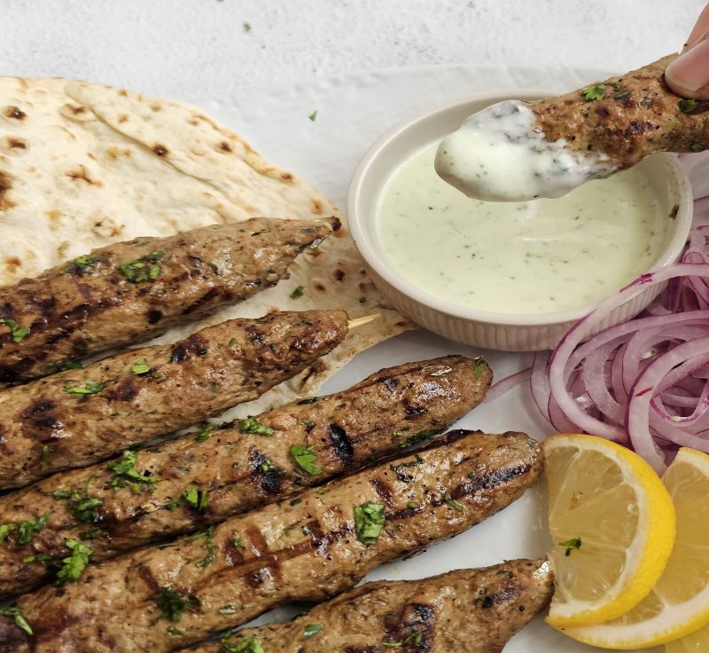 Seekh kebabs - ground meat kebabs on skewers
