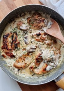 Chicken with Creamy mushroom sauce