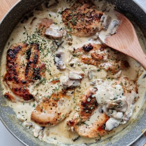Chicken with Creamy mushroom sauce