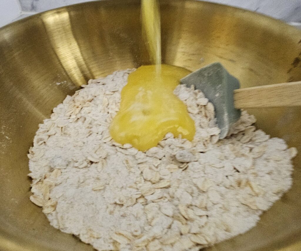 Strawberry Crumble topping prep