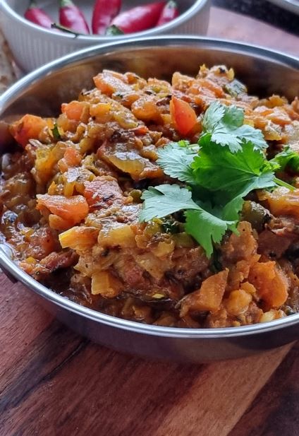 Roasted eggplant curry