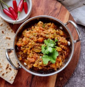 Roasted eggplant curry