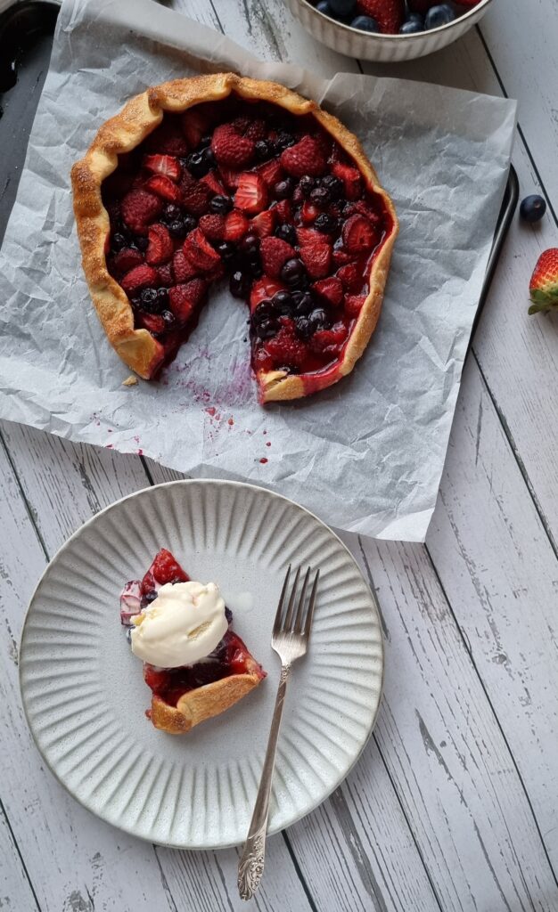 Mixed Berry Galette serving suggestion