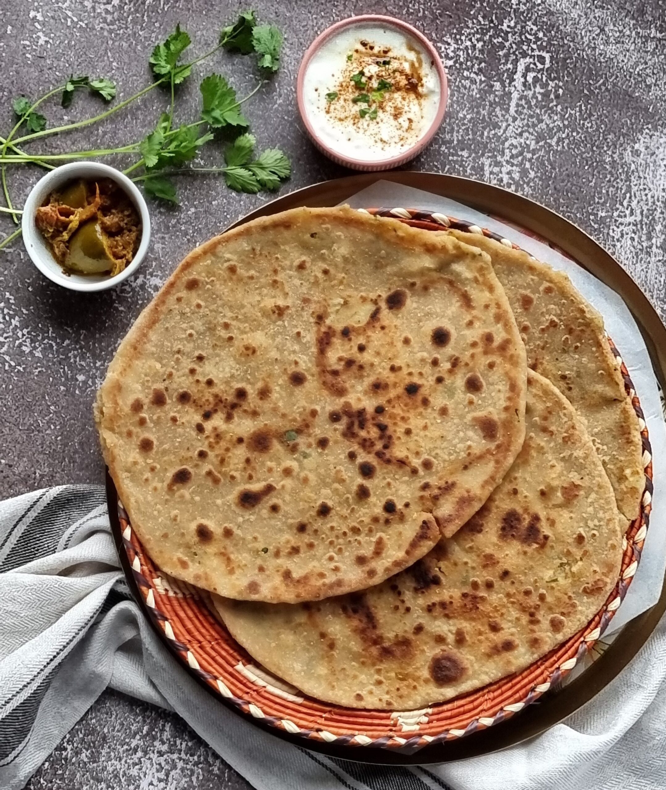 Aloo Paratha Stuffed flat bread with potatoes