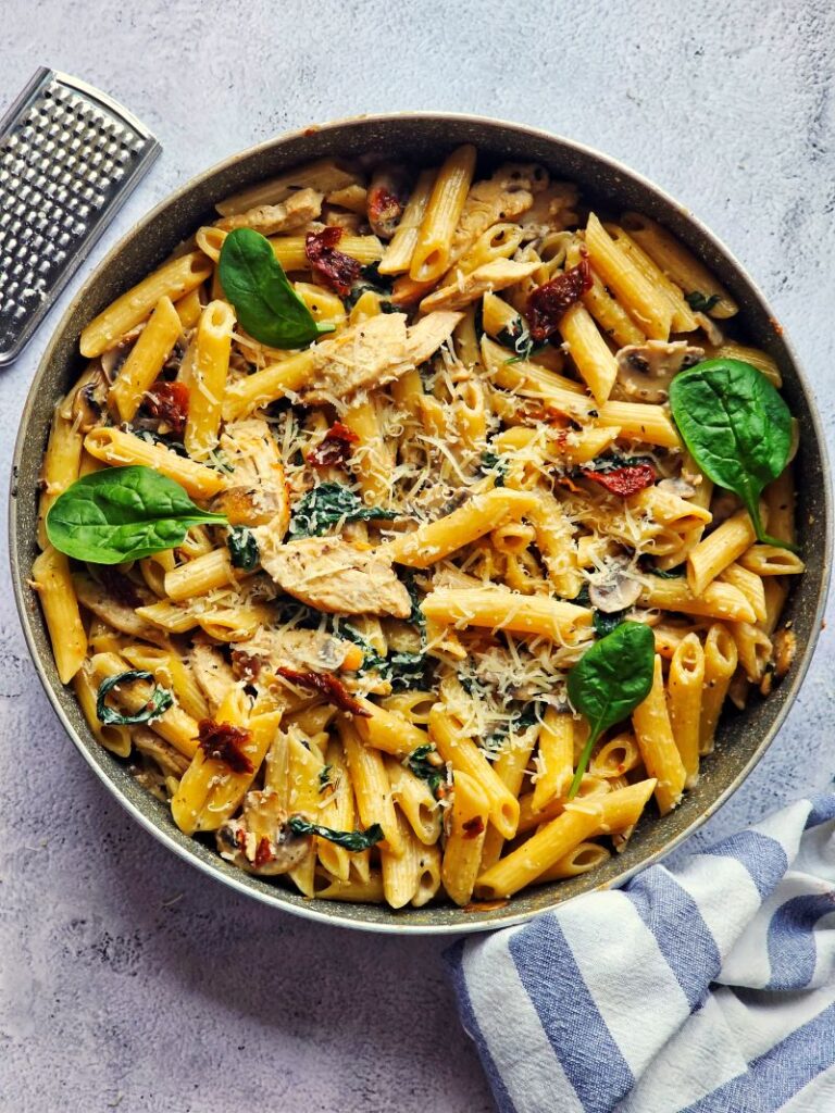Creamy Tuscan Chicken Pasta Sugar Spice & More