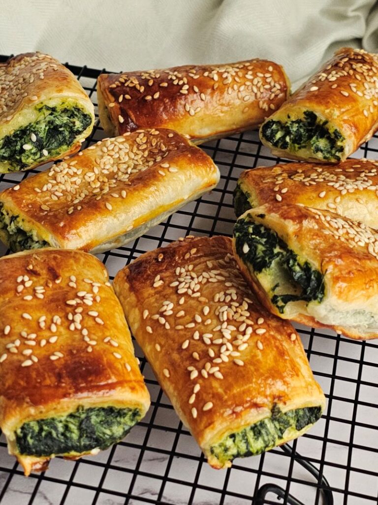 puff pastry filled with spinach and ricotta cheese