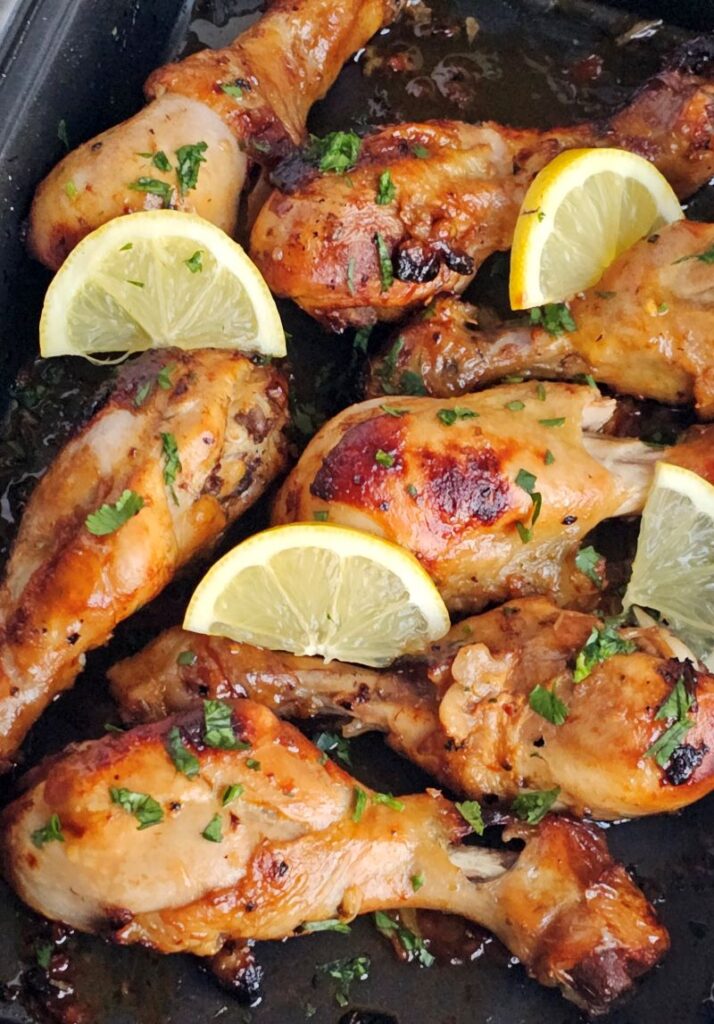 Lemon Garlic Roasted chicken legs