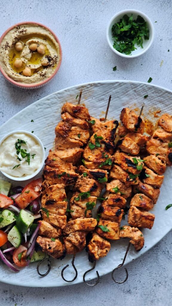 Grilled chicken skewers