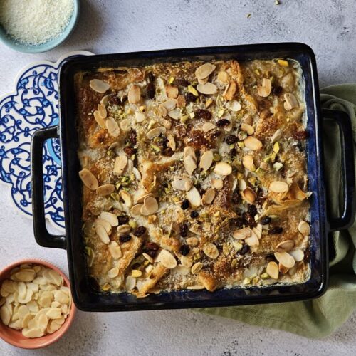 Traditional Egyptian bread pudding