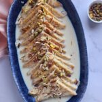 Shahi tukray, bread slices soaked in sweet creamy milk