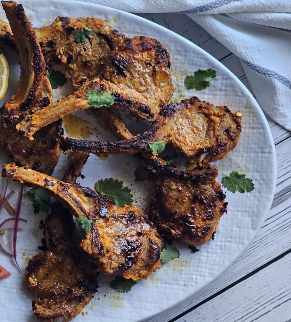 Closeup of Grilled Lamb Chops