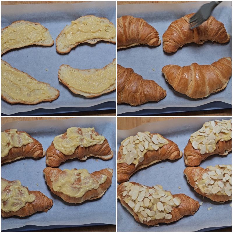 French Style Almond Croissants  - Step By step recipe
