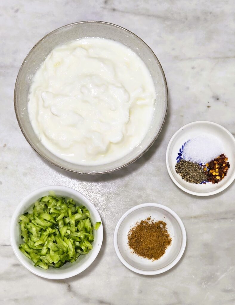 Ingredients for Cucumber raita