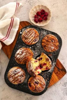 Raspberry Chocolate Chip Muffins (Bakery Style)